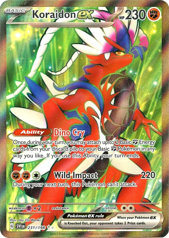 Koraidon EX - Pokemon Scarlet & Violet FULL ART Holo Foil Ultra Rare #231/198