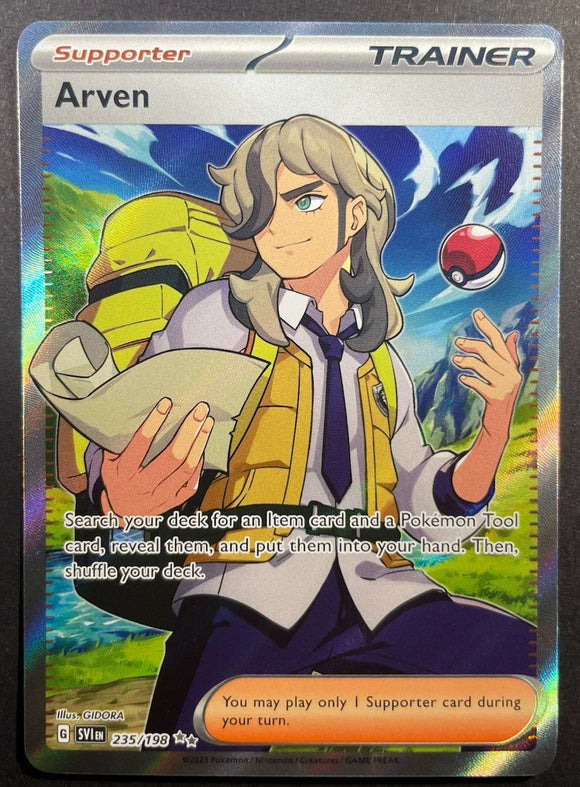 Arven Trainer - Pokemon Scarlet & Violet SV1 FULL ART Holo Foil Ultra Rare #235/198