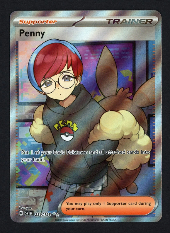 Penny Trainer - Pokemon Scarlet & Violet FULL ART Holo Foil Ultra Rare #239/198