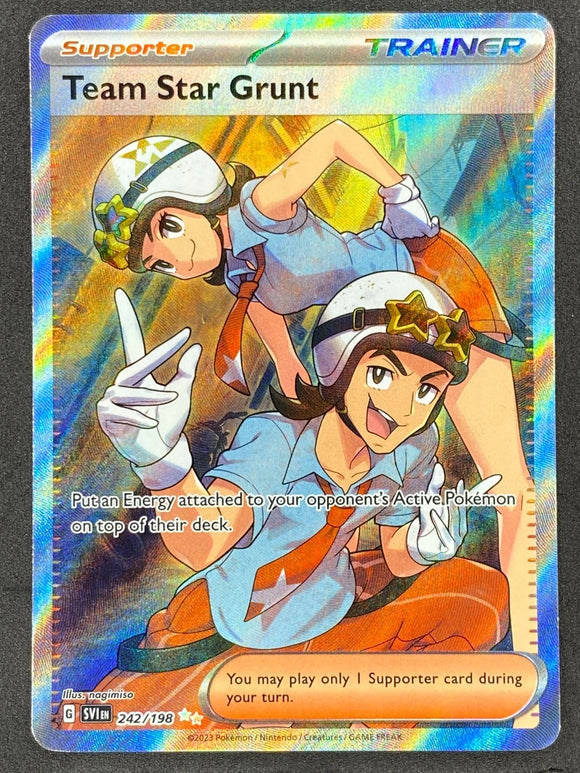 Team Star Grunt - Pokemon Scarlet & Violet FULL ART Holo Ultra Rare #242/198