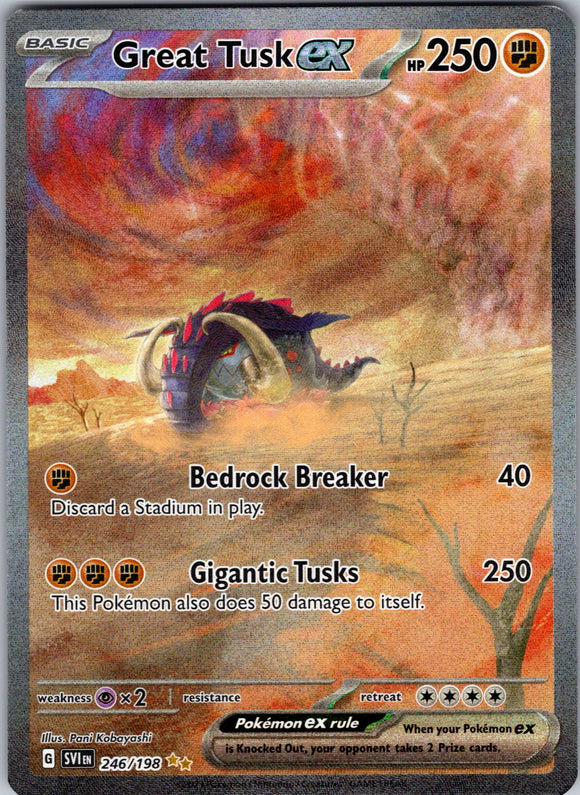 Great Tusk EX - Pokemon Scarlet & Violet FULL ART Special Illustration Rare #246/198