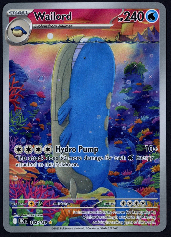 Wailord - Pokemon Journey Together FULL ART Holo Foil Illustration Rare #162/159