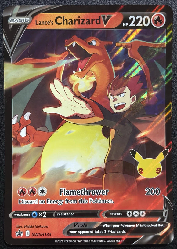Lance's Charizard V - Pokemon Sword & Shield Black Star Promo Holo Rare #SWSH133