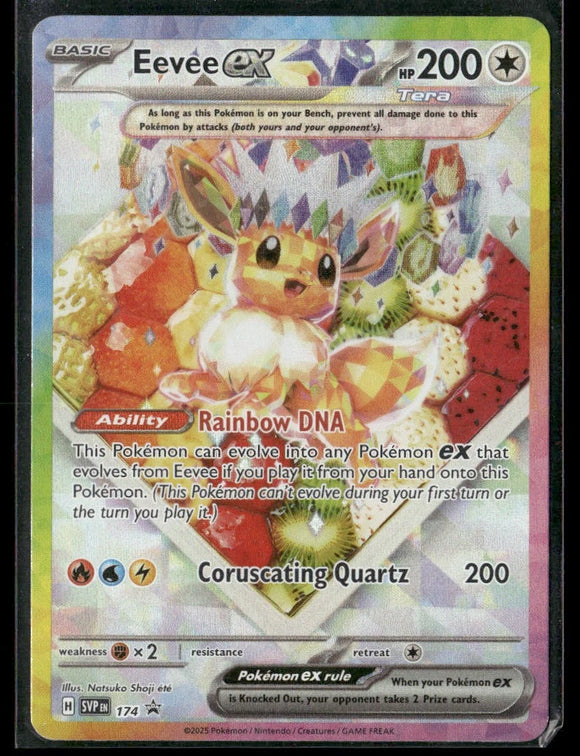 Eevee EX - Pokemon Prismatic Evolutions FULL ART Black Star Promo Holo #SVP174