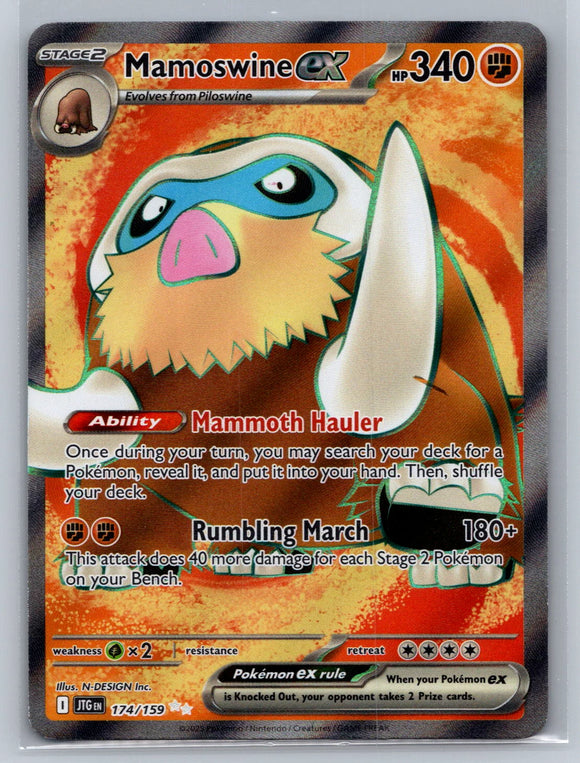 Mamoswine EX - Pokemon Journey Together FULL ART Holo Foil Ultra Rare #174/159