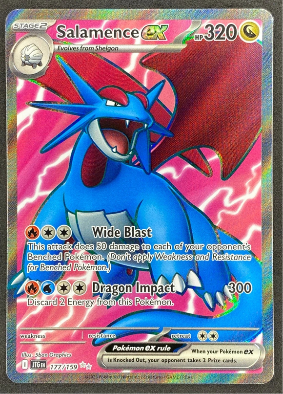 Salamence EX - Pokemon Journey Together FULL ART Holo Foil Ultra Rare #177/159