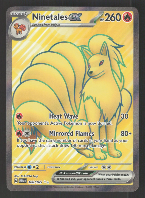 Ninetales EX - Pokemon Scarlet & Violet 151 FULL ART Holo Foil Ultra Rare #186/165