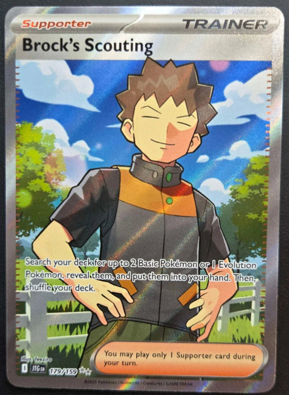 Brock's Scouting - Pokemon Journey Together FULL ART Holo Foil Ultra Rare #179/159