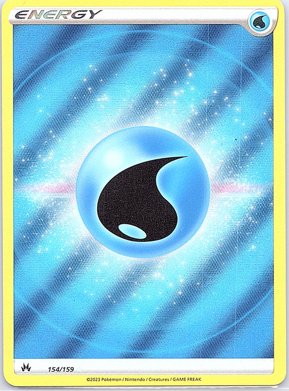 Water Energy - Pokemon Crown Zenith Textured FULL ART Holo Foil Ultra Rare #154/159
