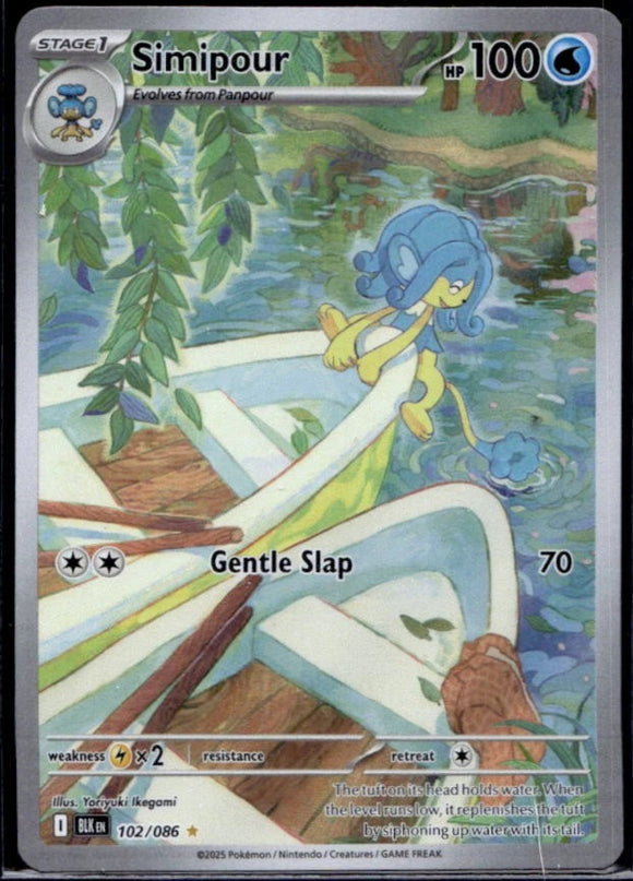 Simipour - Pokemon Black Bolt FULL ART Holo Foil Illustration Rare #102/086