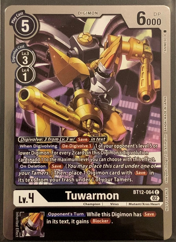 Tuwarmon BT12-064 C - Digimon BT12 Across Time Foil Box Topper Promo Common