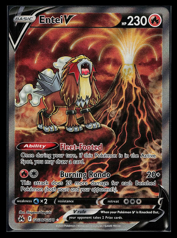 Entei V - Pokemon Crown Zenith Galarian Gallery FULL ALT ART Ultra Rare #GG36/GG70