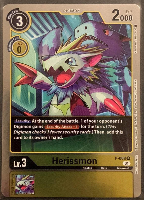 Herissmon P-068 P - Digimon BT12 Across Time Limited Card Pack Foil Promo
