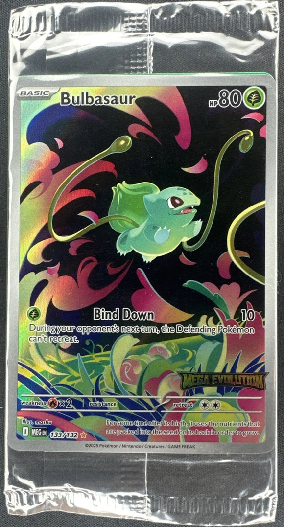 Bulbasaur SEALED - Pokemon Mega Evolution STAMPED PROMO Full Art Holo IR #133/132