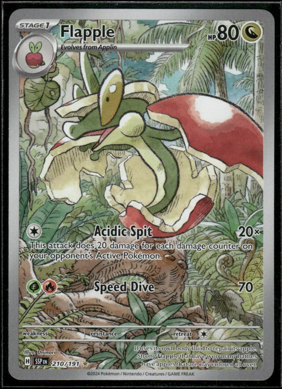 Flapple - Pokemon Surging Sparks FULL ART Holo Foil Illustration Rare #210/191