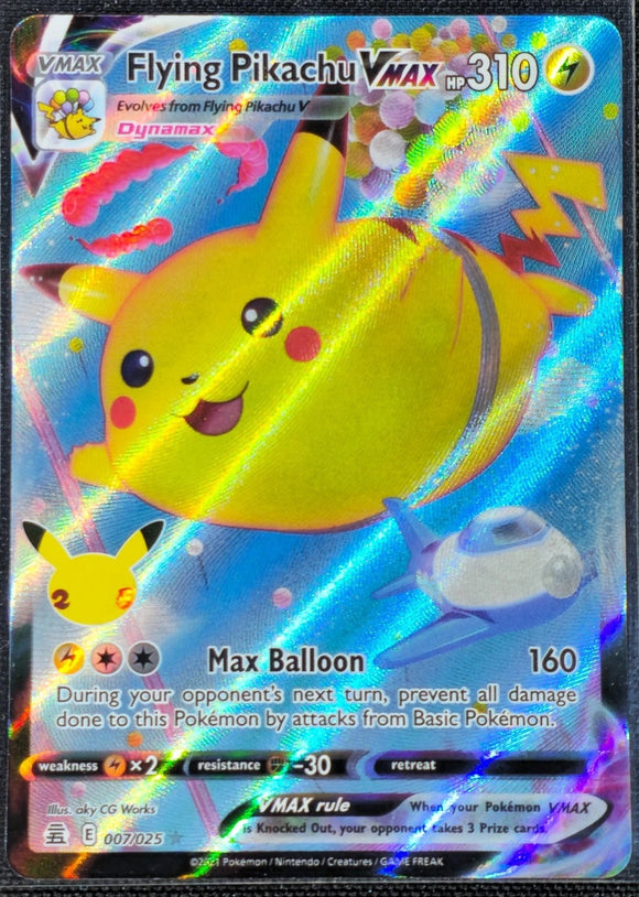 Flying Pikachu VMAX - Pokemon Celebrations FULL ART Holo Foil Ultra Rare #007/025