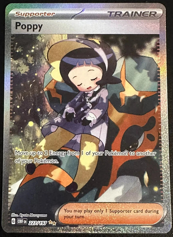 Poppy Trainer - Pokemon Obsidian Flames FULL ART Holo Foil Utra Rare #227/197