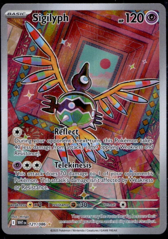 Sigilyph - Pokemon White Flare FULL ART Holo Foil Illustration Rare #121/086