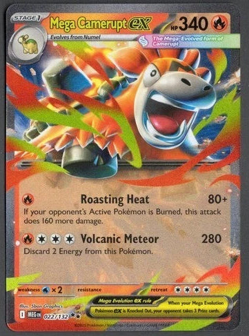 Mega Camerupt EX - Pokemon Mega Evolution Holo Foil Double Rare #022/132