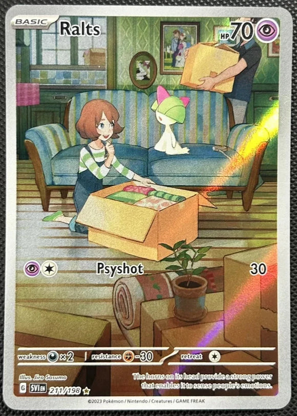 Ralts - Pokemon Scarlet & Violet FULL ART Holo Foil Illustration Rare #211/198
