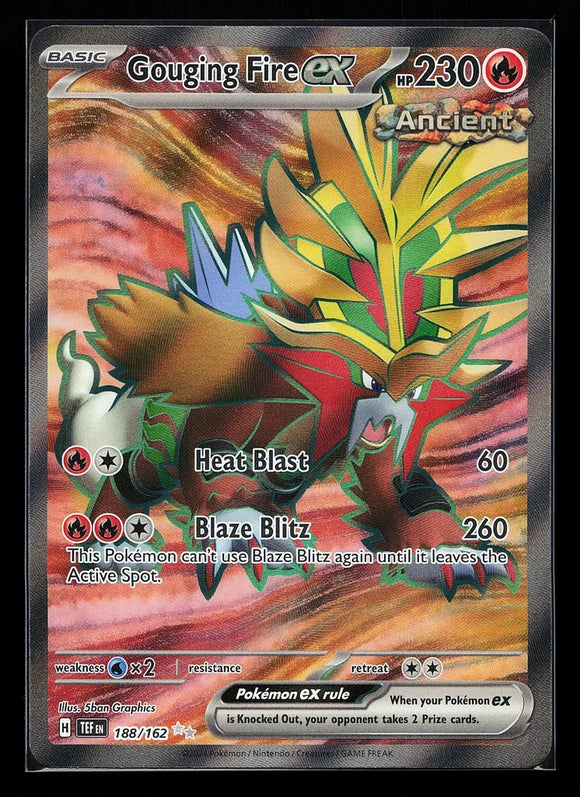 Gouging Fire EX - Pokemon Temporal Forces FULL ART Holo Foil Ultra Rare #188/162