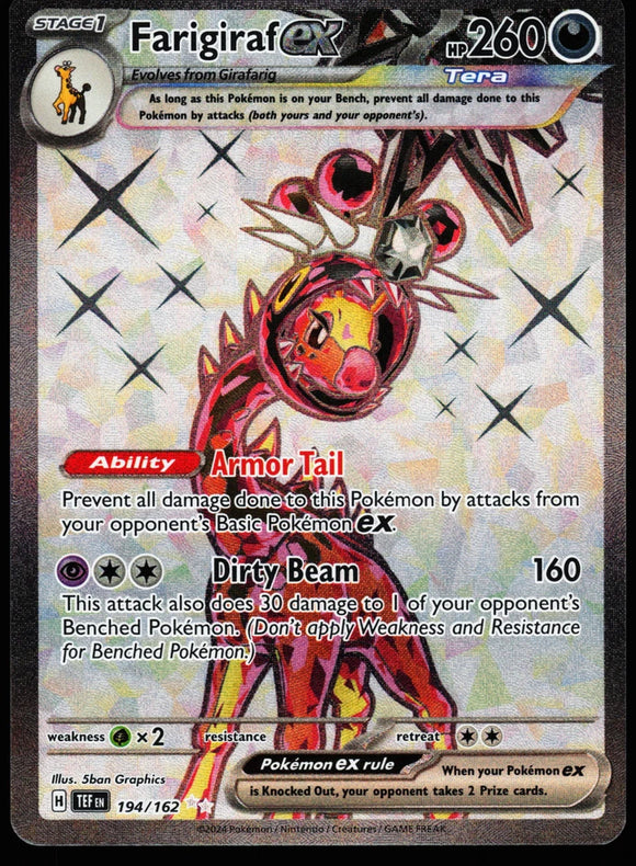 Farigiraf EX - Pokemon Temporal Forces FULL ART Holo Foil Ultra Rare #194/162