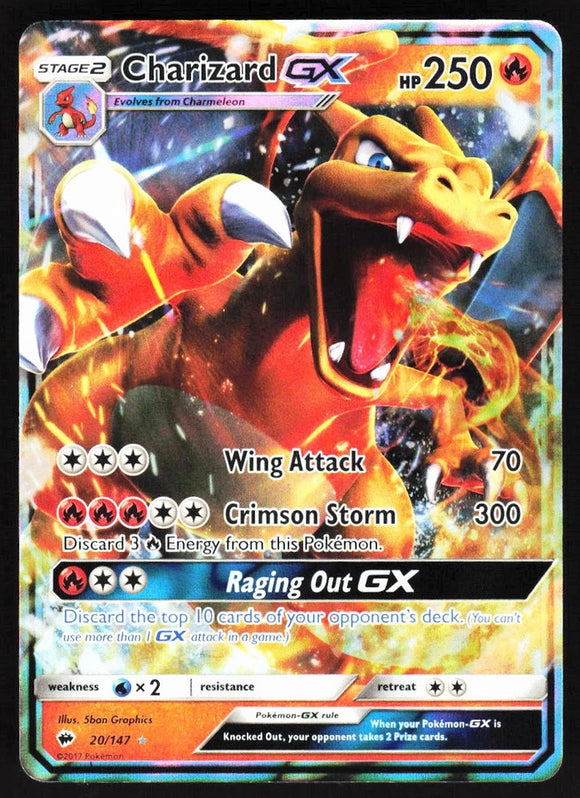 Charizard GX - Pokemon Burning Shadows Holo Foil Ultra Rare #20/147