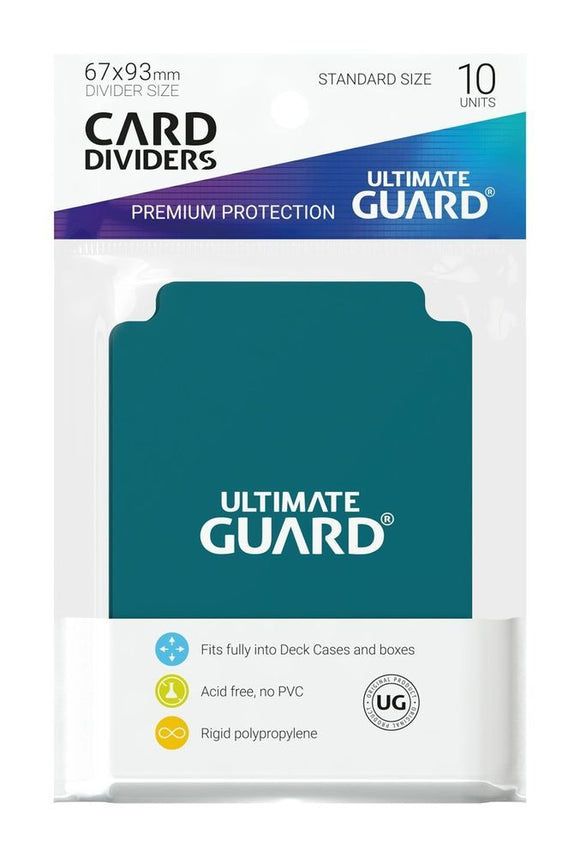 Ultimate Guard Trading Card Dividers Standard Size (10ct) - Petrol Blue
