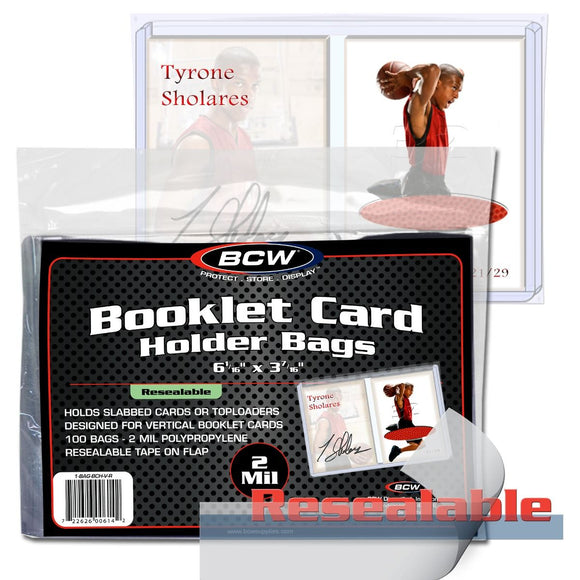 BCW Resealable Bag for Booklet (Vertical) Toploader (100ct)