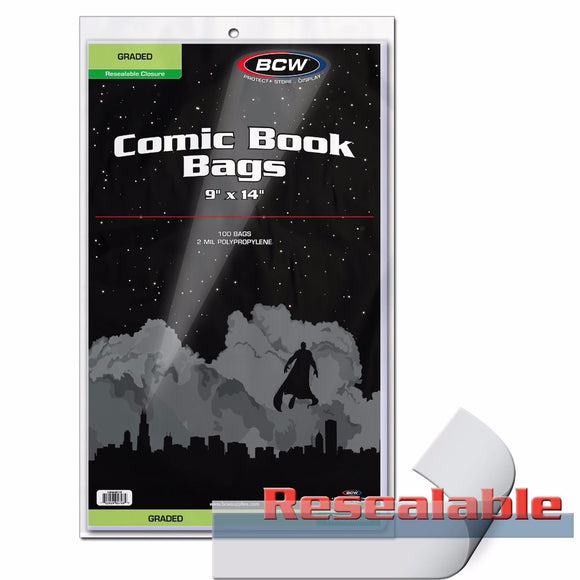 BCW Resealable Graded Comic Bags (100ct)