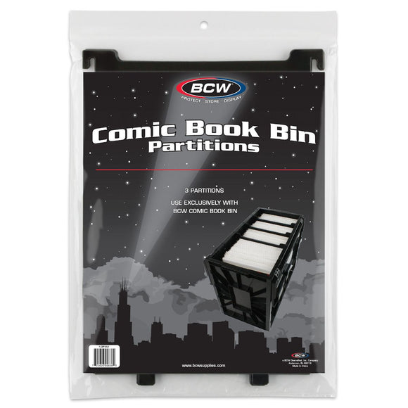 BCW Comic Book Bin Partition (3ct) - Black
