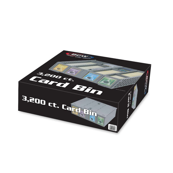 BCW Collectible Card Bin Plastic Storage Box (3,200 ct) - Grey
