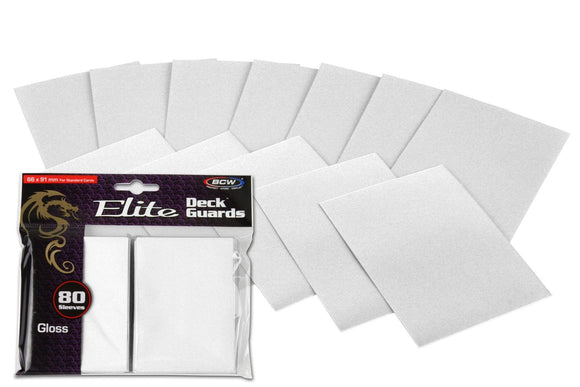 BCW Elite Deck Guards - Gloss White (80ct)