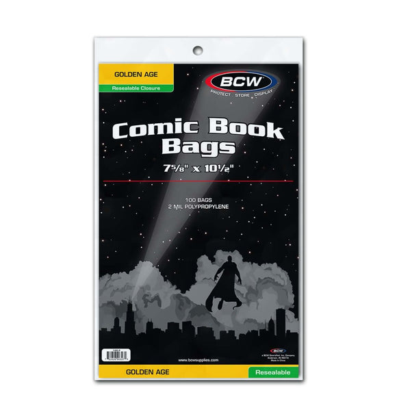 BCW Resealable Golden Comic Bags (100ct)