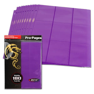 BCW Side-Loading 18-Pocket Pro Pages (10ct) - Purple