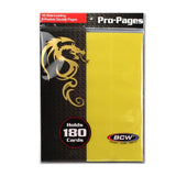 BCW Side-Loading 18-Pocket Pro Pages (10ct) - Yellow