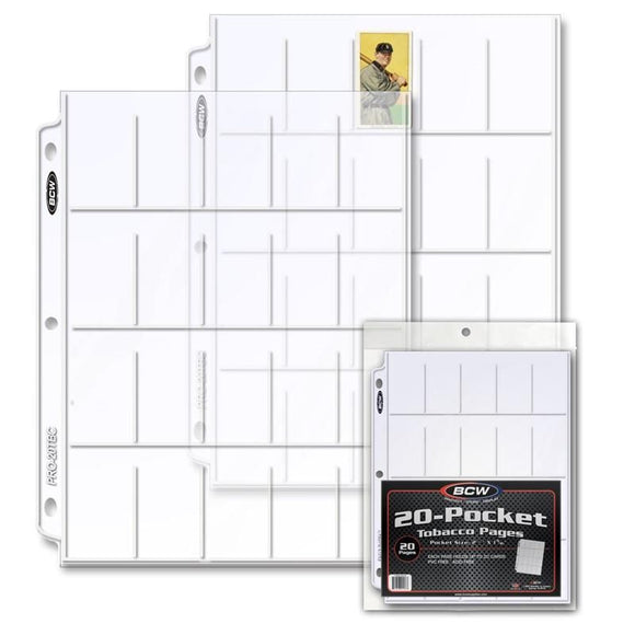 BCW Pro 20-Pocket Tobacco Card Pages (20ct)