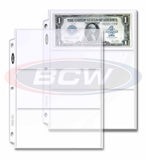 BCW Pro 3-Pocket Currency Pages (20ct)