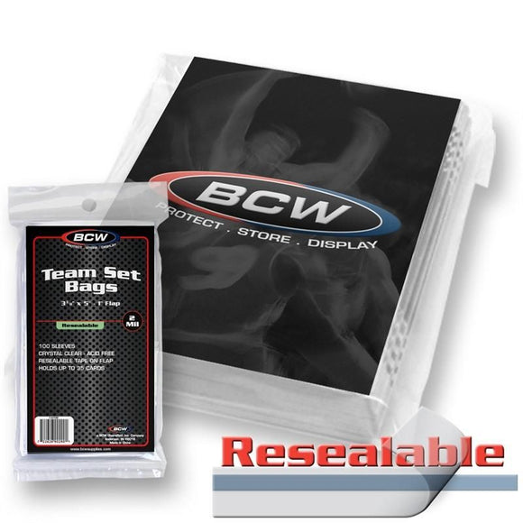 BCW Resealable Team Set Card Bags (100ct)
