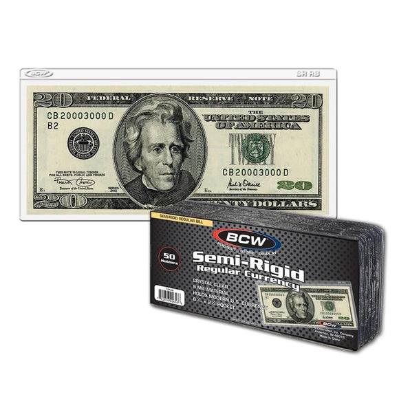 BCW Currency Semi-Rigid Graded Submission Holder - Regular (50ct)