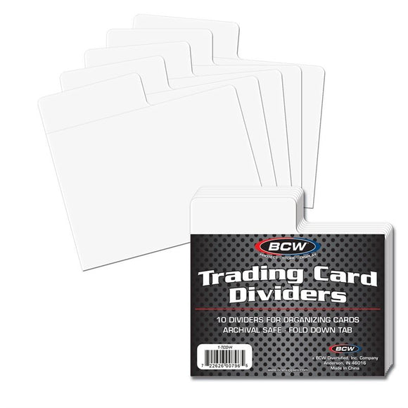 BCW Write-On Horizontal Trading Card Dividers (10ct)