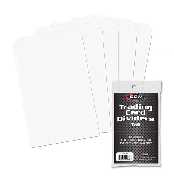 BCW Write-On TALL Trading Card Dividers (10ct)