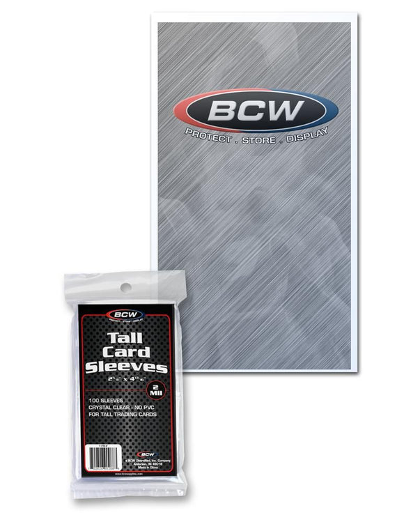 BCW Tall Card Trading Card Penny Sleeves (100ct)
