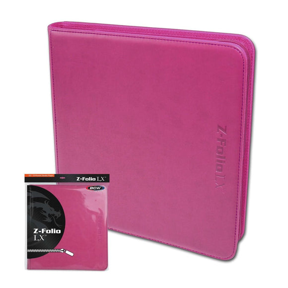 BCW Z-Folio 12-Pocket LX Album Binder - Pink