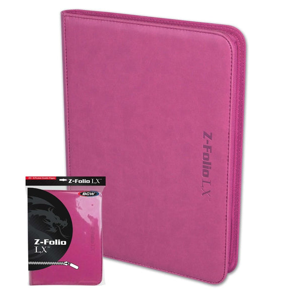 BCW Z-Folio 9-Pocket LX Album Binder - Pink