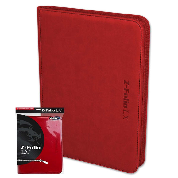 BCW Z-Folio 9-Pocket LX Album Binder - Red