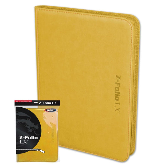 BCW Z-Folio 9-Pocket LX Album Binder - Yellow