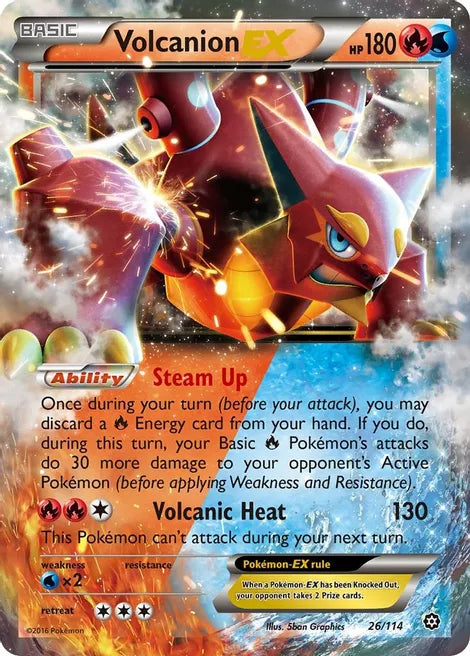 Volcanion EX - Pokemon Steam Siege Holo Foil Ultra Rare #26/114