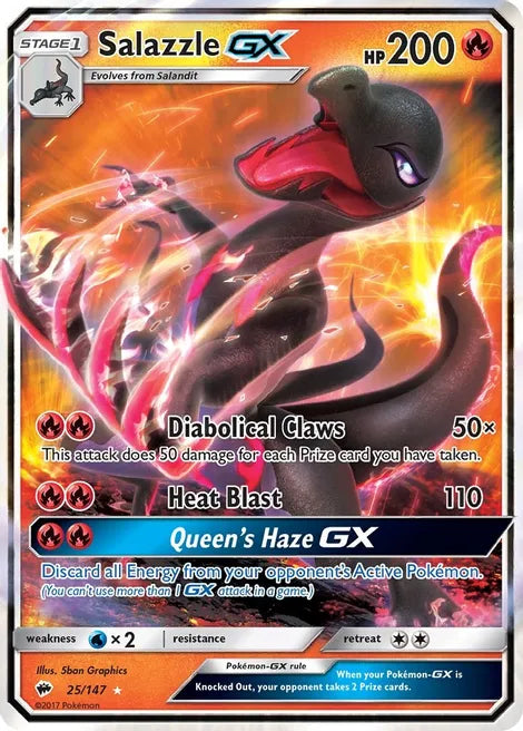Salazzle GX - Pokemon Burning Shadows Holo Foil Ultra Rare #25/147