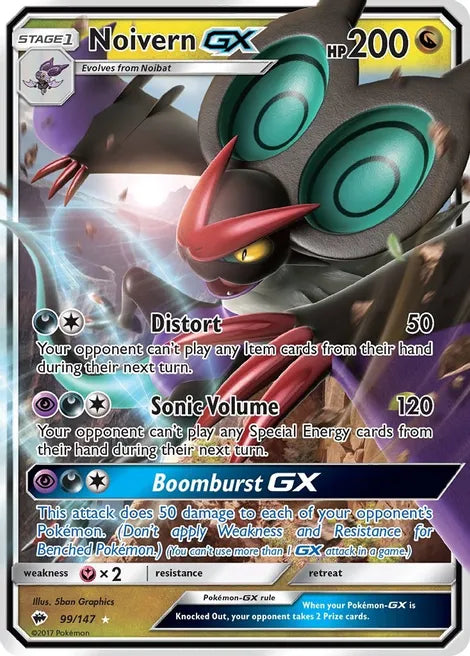 Noivern GX - Pokemon Burning Shadows Holo Foil Ultra Rare #99/147